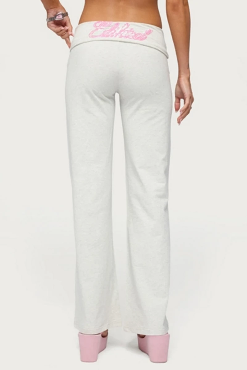 Edikted Wknd Sequin Foldover Pants