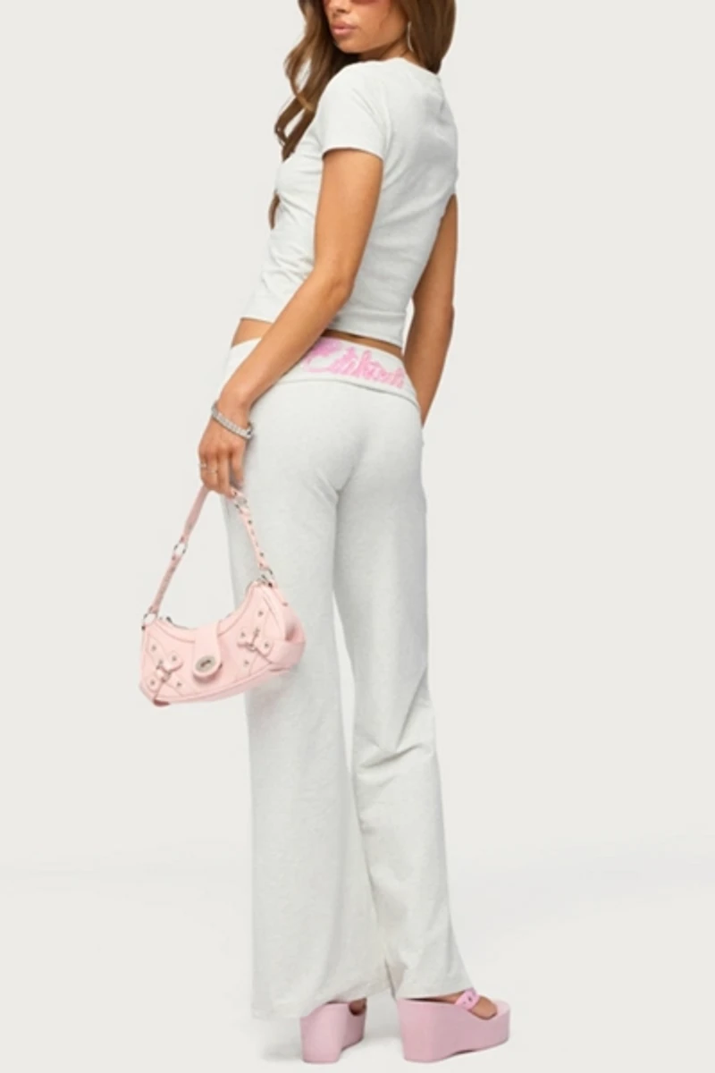 Edikted Wknd Sequin Foldover Pants