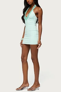 Edikted Linna Sequin V Neck Mini Dress