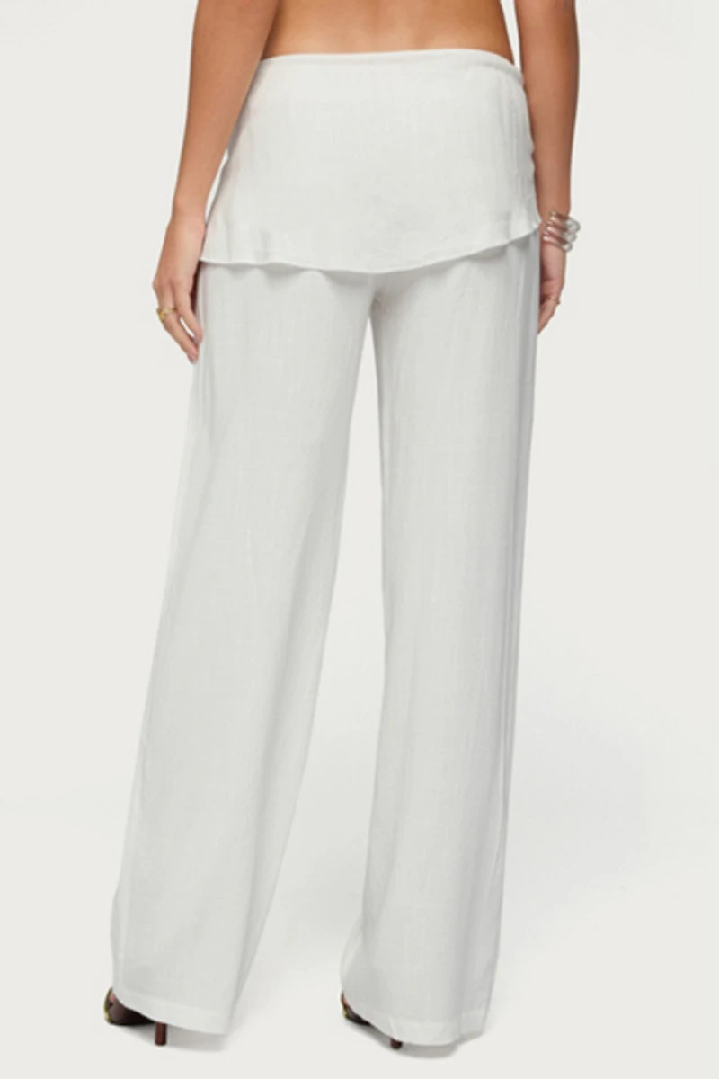 Edikted Suki Sarong Belt Linen Look Pants