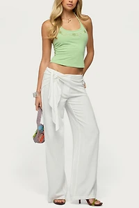 Edikted Suki Sarong Belt Linen Look Pants
