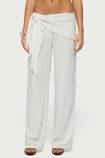 Edikted Suki Sarong Belt Linen Look Pants