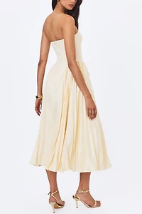 Miss Circle Marnie Pleated Satin Midi Dress