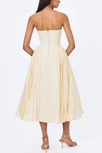 Miss Circle Marnie Pleated Satin Midi Dress