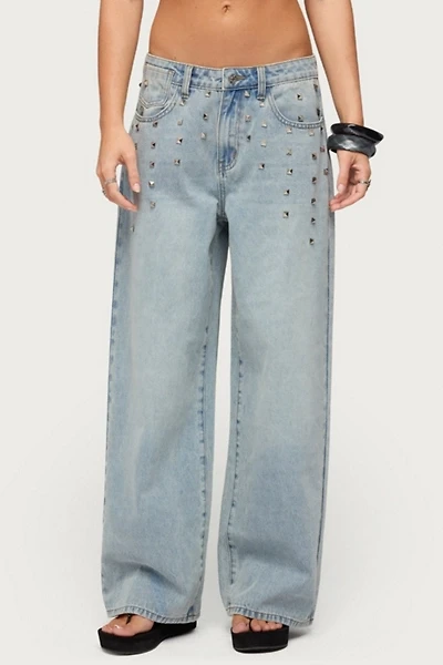 Edikted Oaklee Studded Low Rise Baggy Jeans