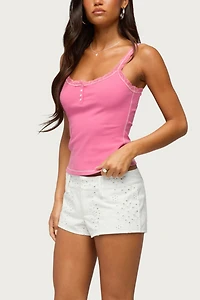 Edikted Wynell Eyelet Micro Shorts