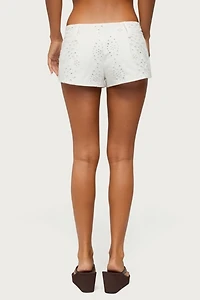 Edikted Wynell Eyelet Micro Shorts