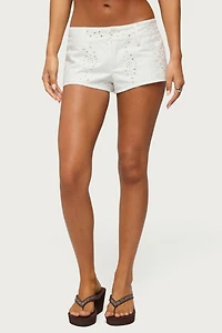 Edikted Wynell Eyelet Micro Shorts