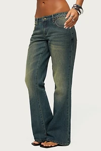 Edikted Shirili Low Rise Flared Jeans