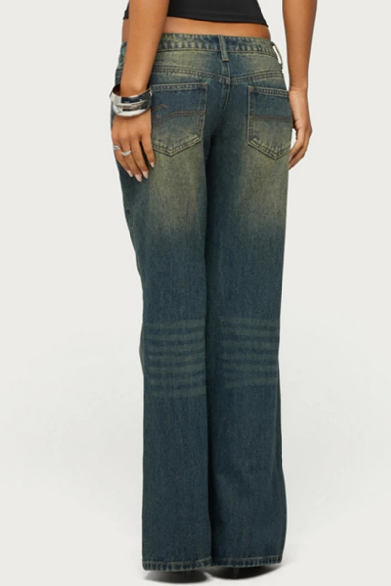 Edikted Shirili Low Rise Flared Jeans