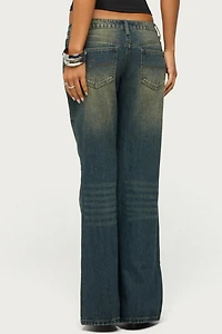 Edikted Shirili Low Rise Flared Jeans