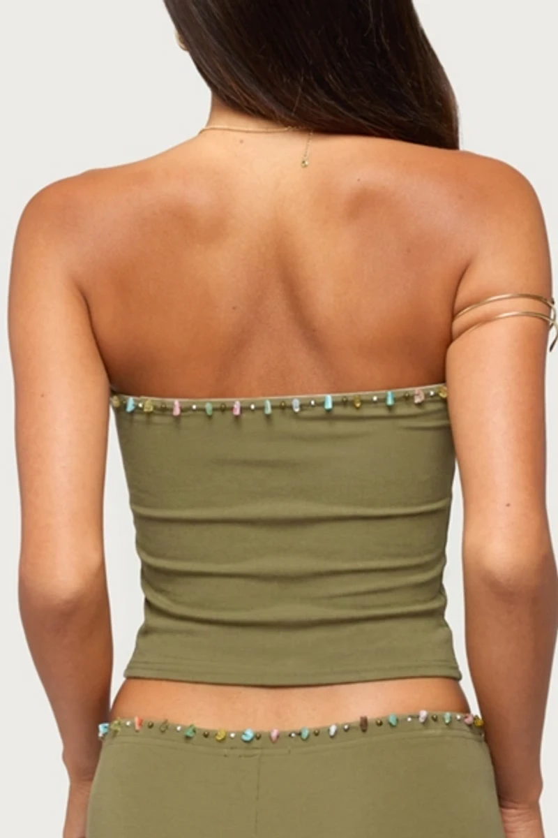 Edikted Monroah Bead Strapless Top