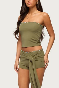 Edikted Monroah Bead Strapless Top