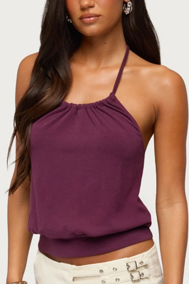 Edikted Bondi Cinched Waist Halter Top