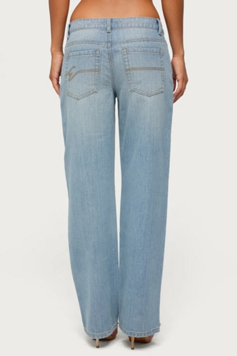 Edikted Cresida Low Rise Straight Leg Jeans