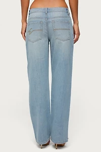 Edikted Cresida Low Rise Straight Leg Jeans