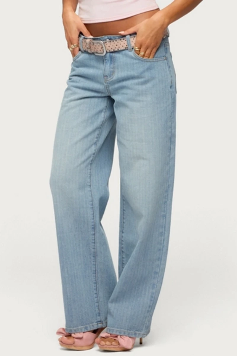 Edikted Cresida Low Rise Straight Leg Jeans