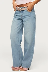 Edikted Cresida Low Rise Straight Leg Jeans