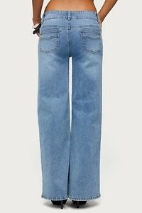 Edikted Dale Low Rise Straight Leg Stretchy Jeans