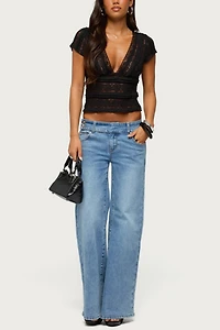 Edikted Dale Low Rise Straight Leg Stretchy Jeans