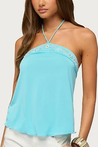 Edikted Thayer Beaded Halter Top