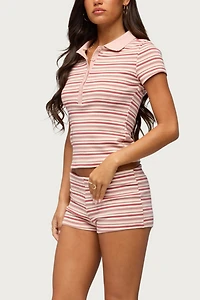 Edikted Noelia Striped Micro Shorts