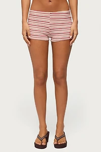 Edikted Noelia Striped Micro Shorts