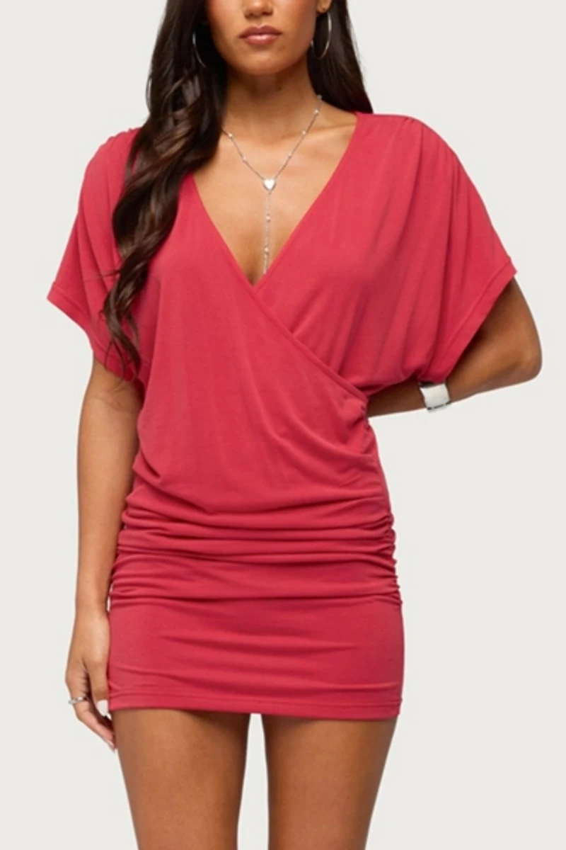 Edikted Yaara Wrap Mini Dress