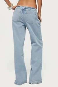 Edikted Veya No Waist Band Low Rise Baggy Jeans