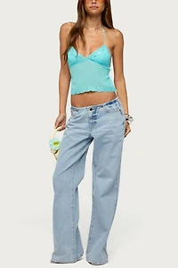 Edikted Veya No Waist Band Low Rise Baggy Jeans