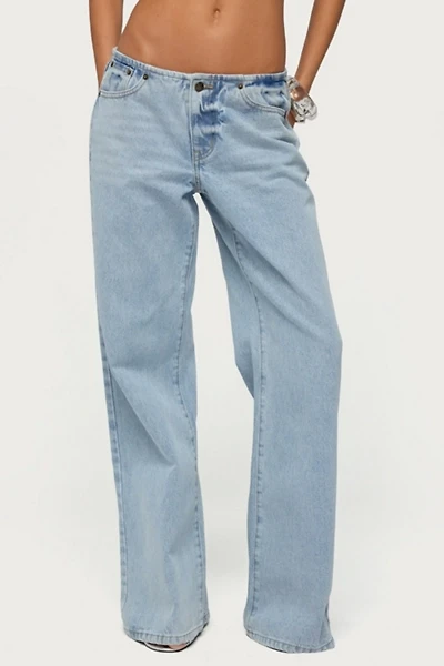 Edikted Veya No Waist Band Low Rise Baggy Jeans