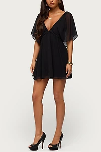 Edikted Rosalee Chiffon Babydoll Mini Dress