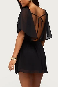 Edikted Rosalee Chiffon Babydoll Mini Dress