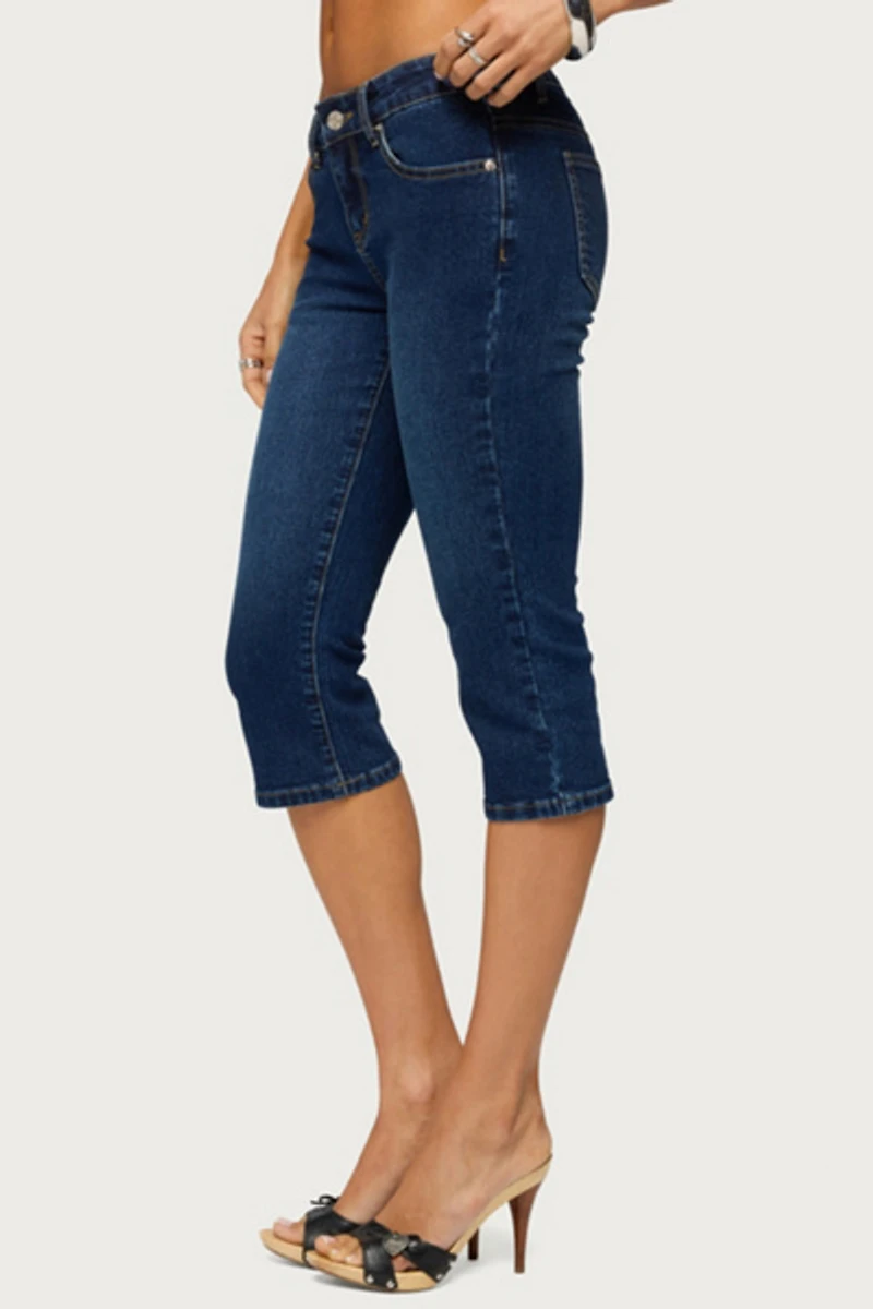 Edikted Fifer Low Rise Capri Jeans