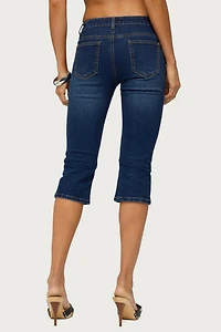 Edikted Fifer Low Rise Capri Jeans