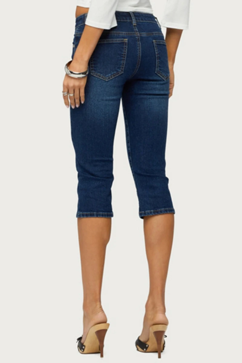 Edikted Fifer Low Rise Capri Jeans