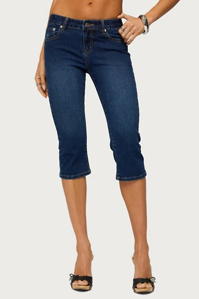 Edikted Fifer Low Rise Capri Jeans
