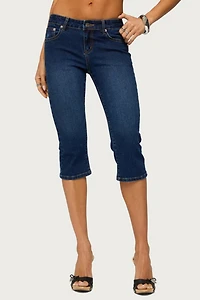 Edikted Fifer Low Rise Capri Jeans