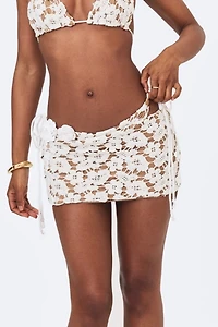 Miss Circle Leilani Floral Crochet Mini Skirt