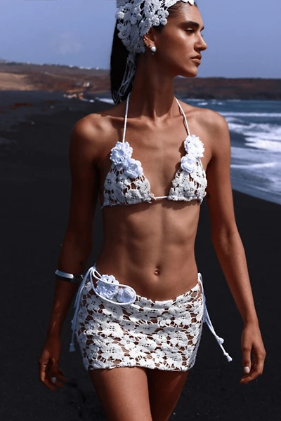 Miss Circle Leilani Floral Crochet Mini Skirt