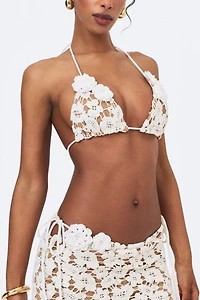Miss Circle Leila Floral Crochet Bikini Top
