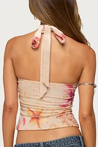 Edikted Nadina Floral Rhinestone Halter Top