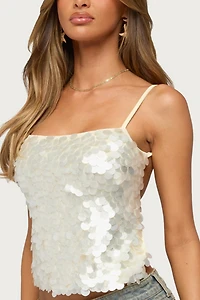 Edikted Macy Backless Sequin Top