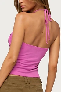 Edikted Rimona Sequin Halter Top