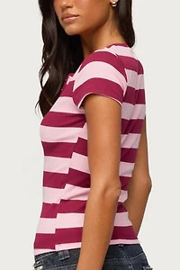 Edikted Rhianon Striped Henley Top