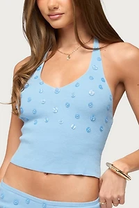 Edikted Nataly Button Knit Halter Top