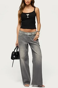 Edikted Martini Babe Ribbed Tank Top