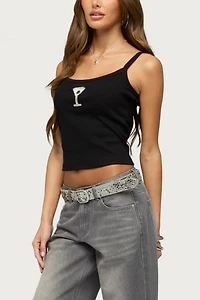 Edikted Martini Babe Ribbed Tank Top