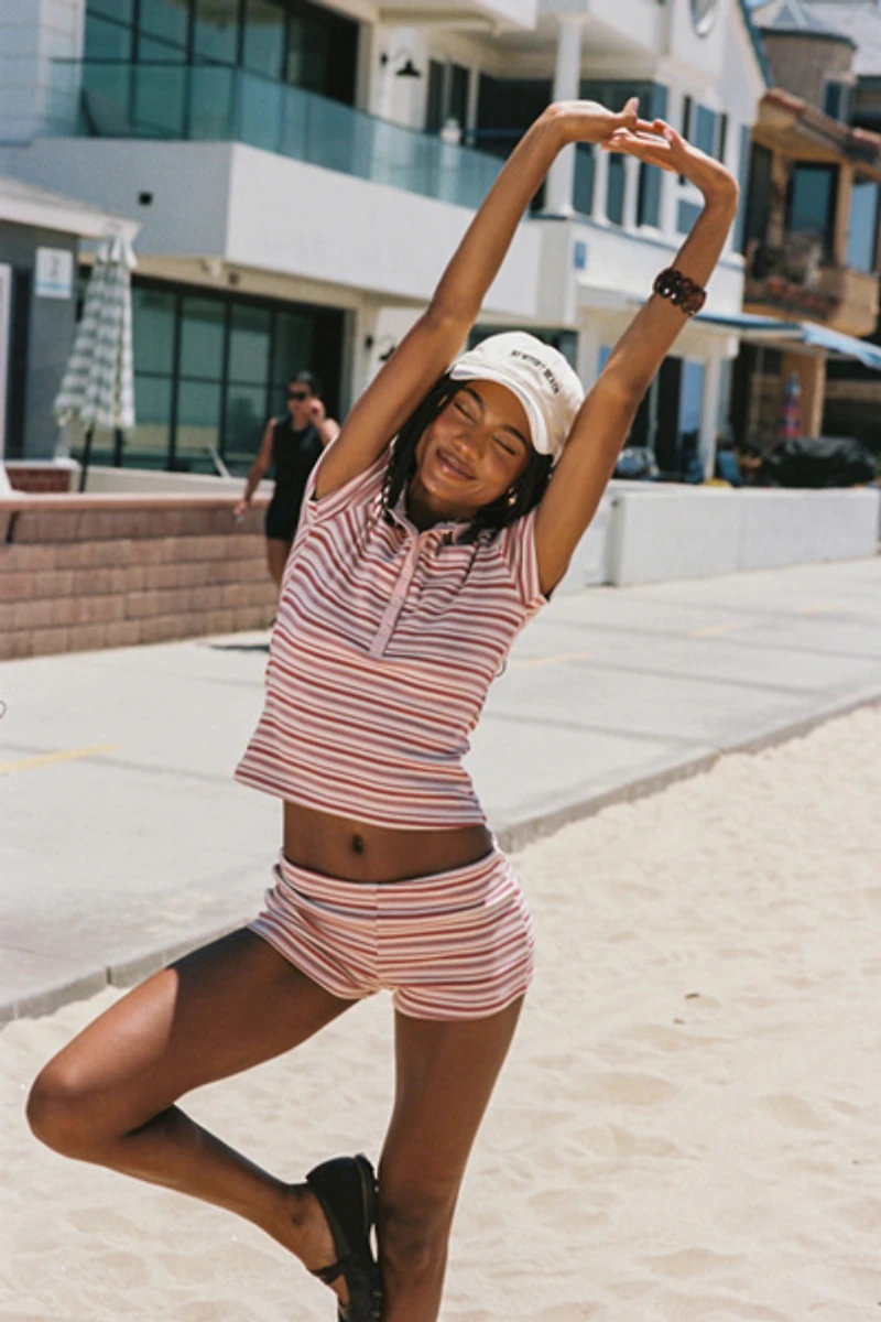 Edikted Noelia Striped Polo Top