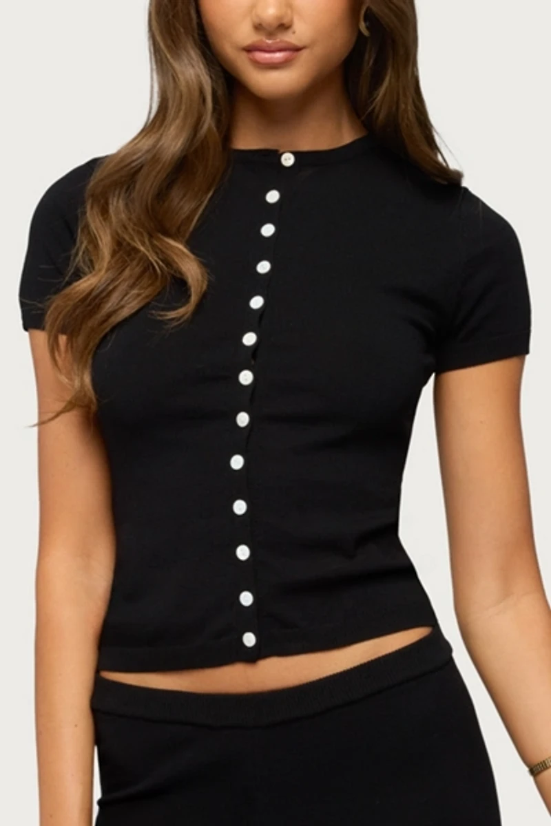 Edikted Vanessa Button Up Knit Top